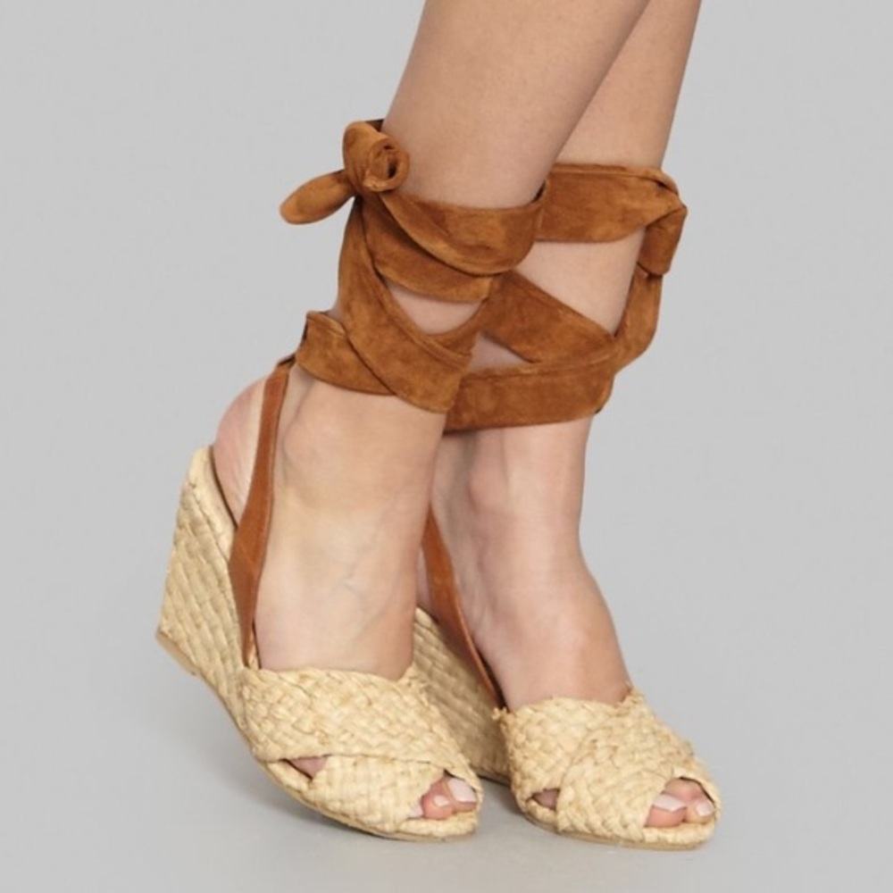 Sonia Rykiel Hemp and Suede Wedge Sandals